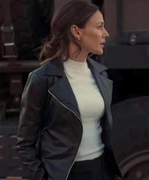 Michelle Keegan TV Series Fool Me Once Season 01 Black Biker Leather Jacket