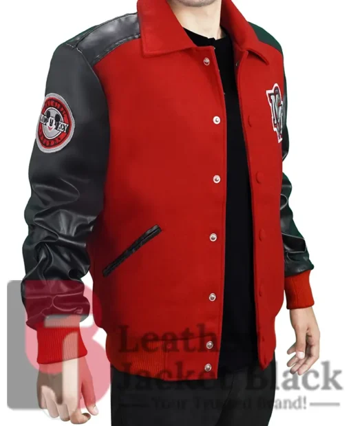 Mickey Mouse Michael Jackson Red Varsity Jacket