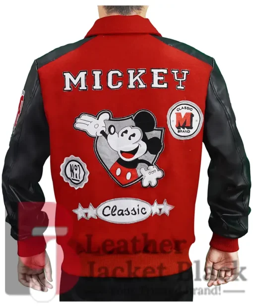 Mickey Mouse Michael Jackson Varsity Red Jacket