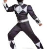 Mighty Morphin Power Ranger Polyester Black Costume