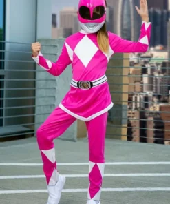 Mighty Morphin Power Ranger Polyester Pink Costume