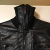 Miley Cyrus Max Azria Crop Black Leather Jacket For Sale