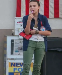 Millie Bobby Brown Godzilla vs Kong Blue Cotton Jacket