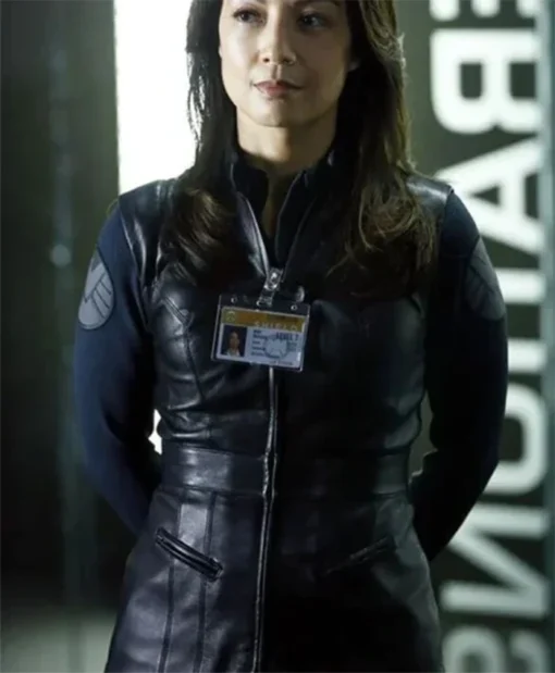 Ming‑Na Wen TV Series Agents of Shield Melinda May Blue Leather Vest