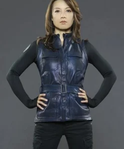 Ming‑Na Wen Agents of Shield Melinda May Blue Leather Ves