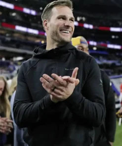 Minnesota Vikings Kirk Cousins Black Zip-Up Hoodie