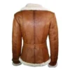 Molly Aviator Brown Lambskin Leather Shearling Jacket