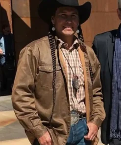 Moses Brings Plenty Yellowstone S04 Brown Cotton Jacket