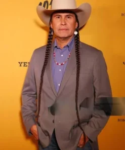 Moses Brings Yellowstone S05 Premiere Plenty Grey Blazer