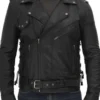 Motorcycle Leather Black Jacket Lucas Asymmetrical