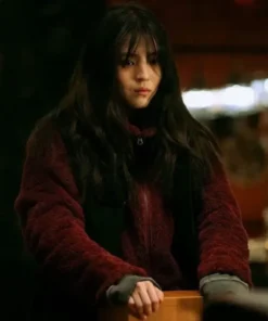 My Name 2021 Han So Hee Maroon Shearling Jacket