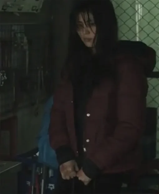My Name 2021 Han So Hee Red Puffer Hooded Jacket