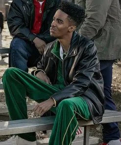 Myles Truitt TV Series BMF Black Mafia Family B Mickie Green Fleece Tracksuit
