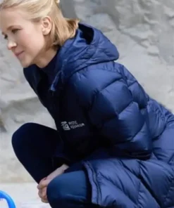 Mystic Christmas Jessy Schram Blue Puffer Jacket