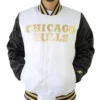NBA Chicago Bulls Black and White Varsity Jacket