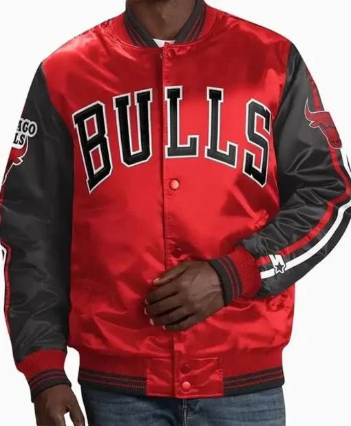 NBA Chicago Bulls Striped Varsity Jacket