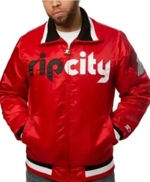 NBA Portland Trail Blazers Red Bomber Jacket