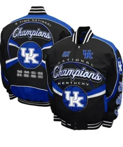 NCAA Kentucky Wildcats Black Printed Varsity Jacket