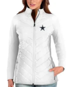 NFL Amy Dallas Cowboys White Quilted Full-Zip Jacket