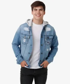 NFL Caesar Dallas Cowboys Blue Denim Hooded Jacket