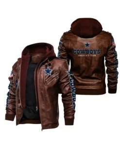 NFL Dallas Cowboys Leather Jacket Brown