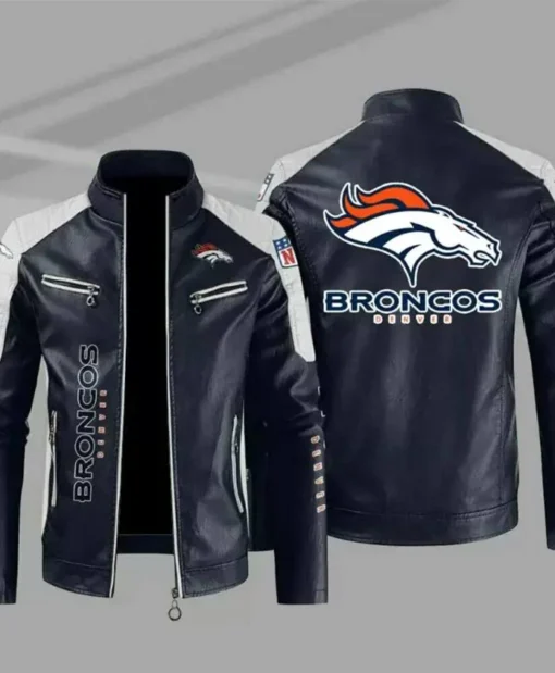 NFL Denver Broncos Leather Jacket