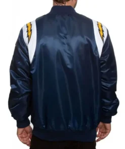 NFL George Los Angeles Chargers Blue Full-Snap Satin Varsity Jacket For Sale