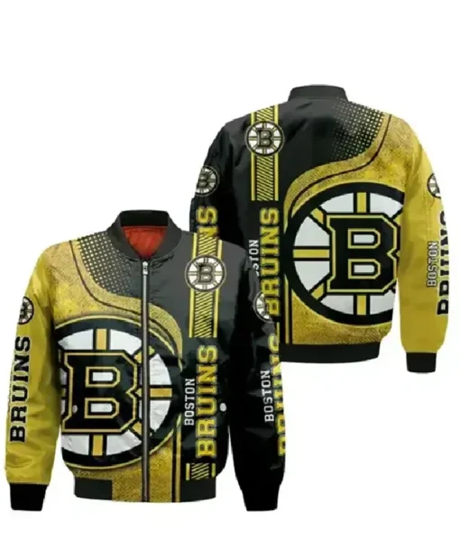 NHL Boston Bruins 3D Vintage Bomber Jacket for sale