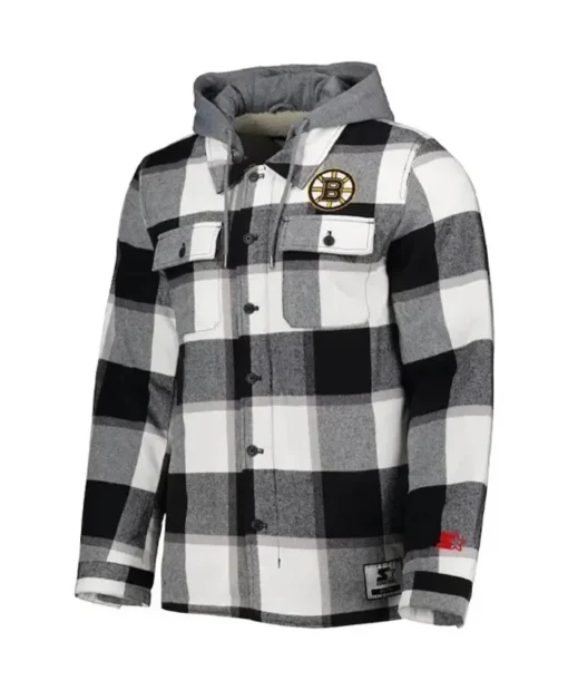 NHL Boston Bruins Plaid Hooded Starter Jacket