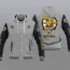 NHL Boston Bruins Tom And Jerry Hooded Baseball Blue And Grey Jacket