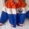 NHL Edmonton Oilers Blue And Orange Varsity Jacket
