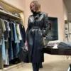 NYC Chrissy Teigen Black Leather Coat