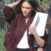 Nancy McKenna L.A.’s Finest Maroon Bomber Jacket