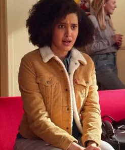Never Have I Ever Lee Rodriguez Brown Corduroy Jacket
