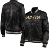 New Orleans Saints Satin Jacket Black