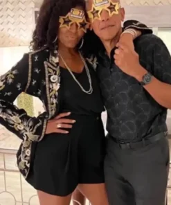 New Year Michelle Obama Cotton Black Jacket