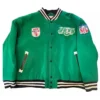 New York Jets Green Throwbacks Satin Varsity Jacket