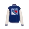 New York Rangers Stadium Series Blue Bomber Jacket back