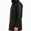 Nicholas Double Breasted Sheepskin Leather BlackCoat