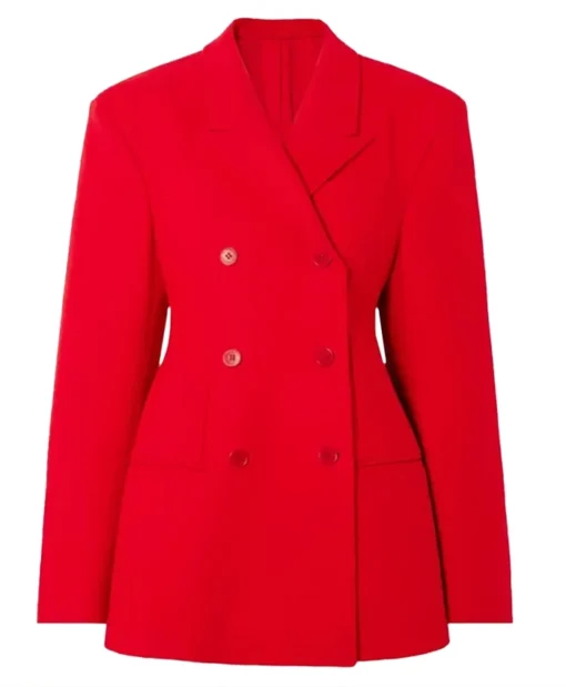 Nicola Coughlan TV-Series Bridgerton 2024 Red Buttoned Blazer For Sale