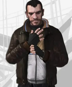 Niko Bellic GTA 4 Brown Bomber Leather Jacket
