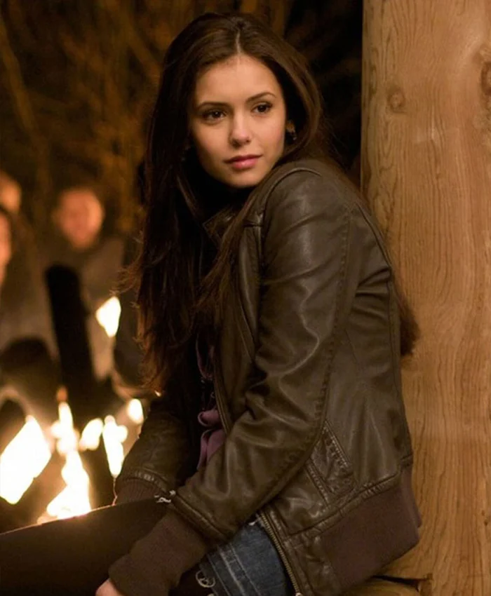 Nina dobrev leather jacket deals