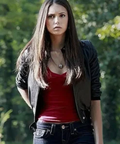 Nina Dobrev Vampire Diaries Bomber Leather Jacket