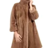 Nina Stylish Mink Fur Brown Coat