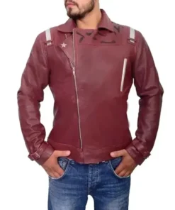 No More Heroes Travis Maroon Leather Jacket