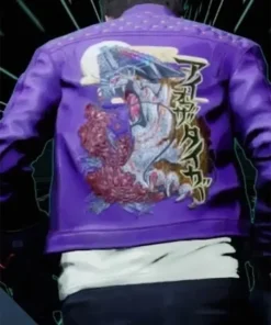 No More Heroes Video Game Travis Strikes Again Purple Studded Cotton Jacket