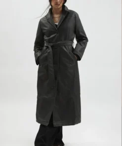 Noise Luna Black Faux Trench Belted Coat Women