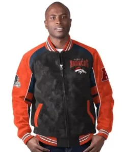 Noland Men’s NFL Denver Broncos Leather Varsity Jacket