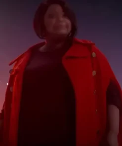 Octavia Spencer Spirited Red Coat