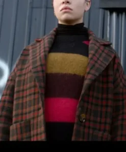 October Faction Viv Allen Plaid Wool Coat